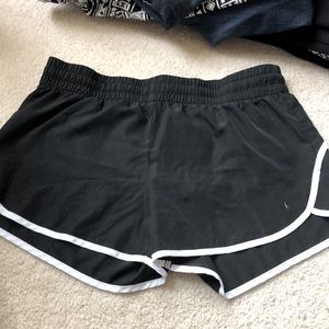 Black with white stripped running shorts